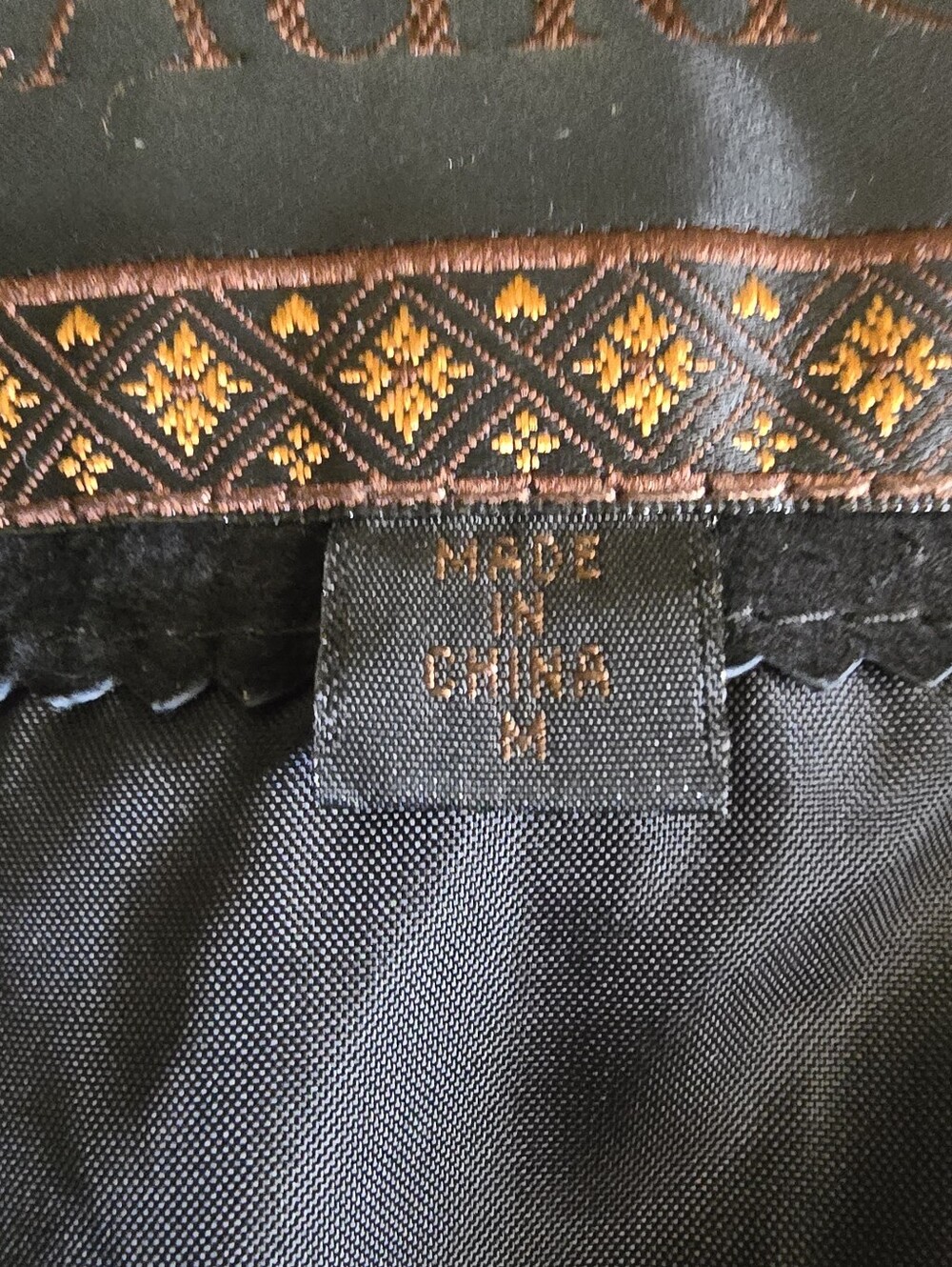 90s Vintage Black Suede Fringe Leather Jacket Western Corset Lace Medium Boho - Picture 12 of 14